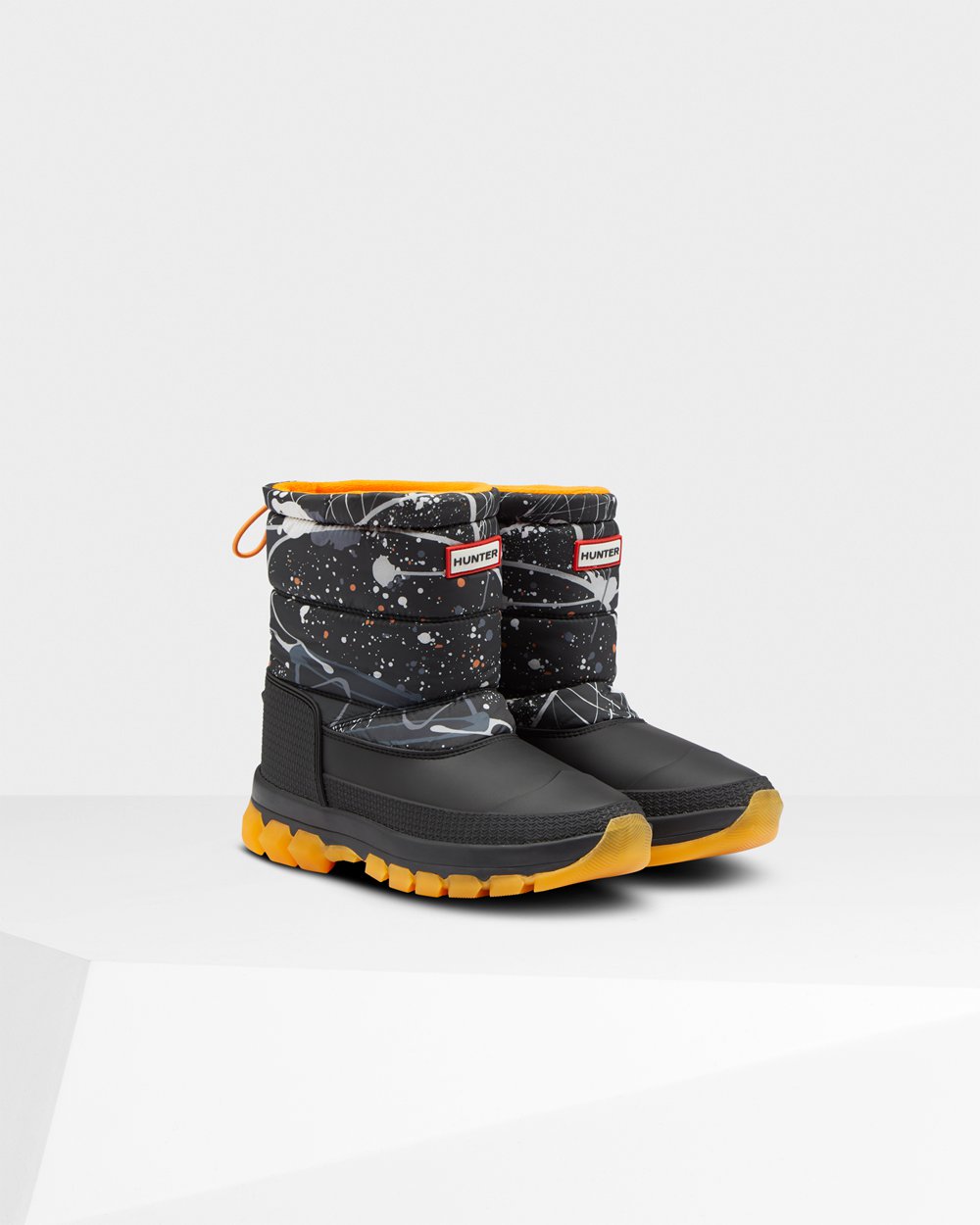 Botas de Nieve Hunter Mujer - Original Printed Insulated Short - Grises Negros - WZMXQGN-64